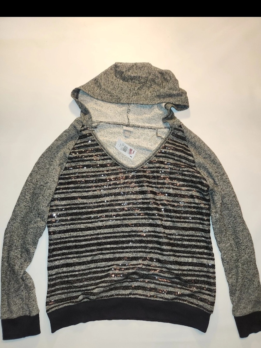 Vanity Black and Gray Knit Top